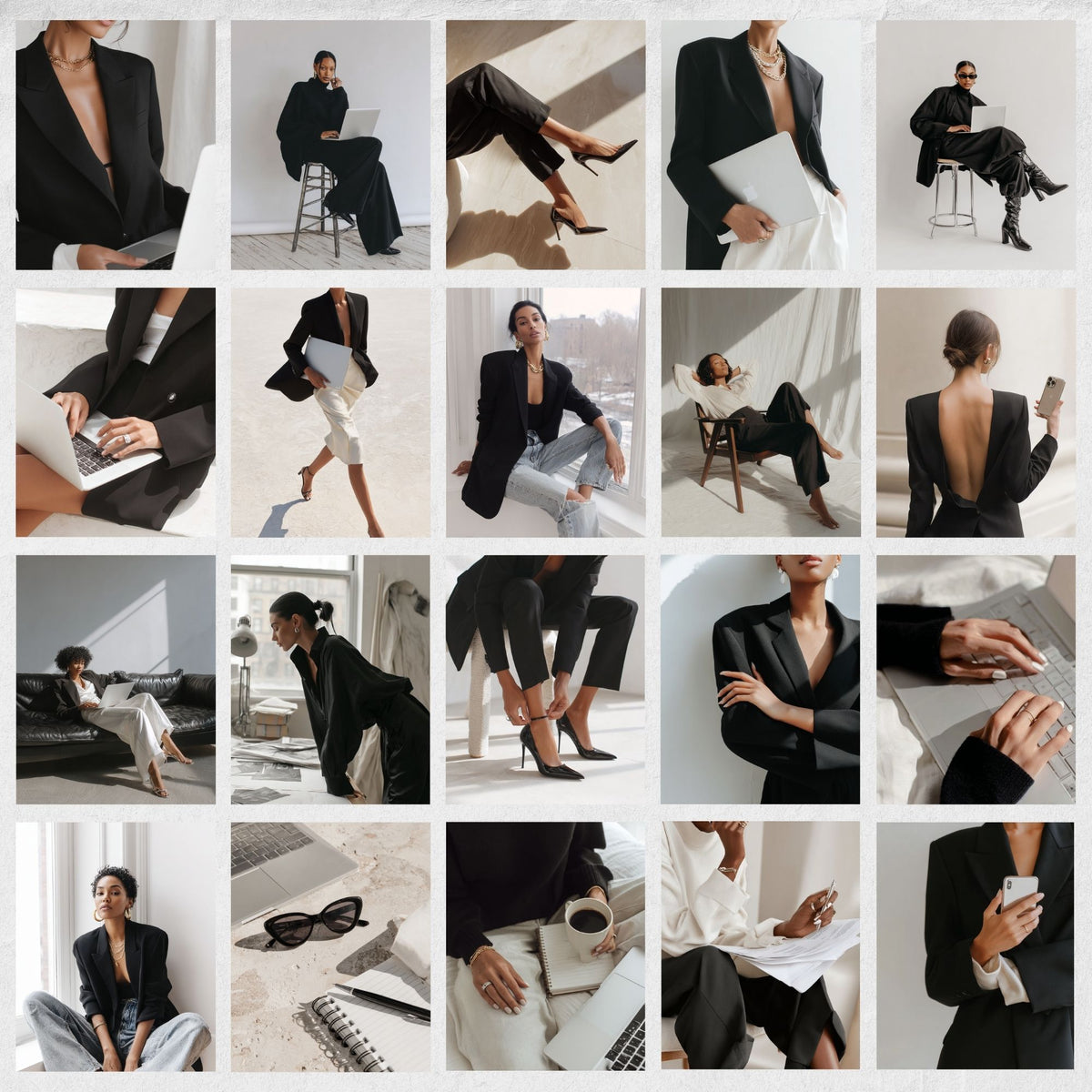 Modern Girl Boss in Black Stock Photos