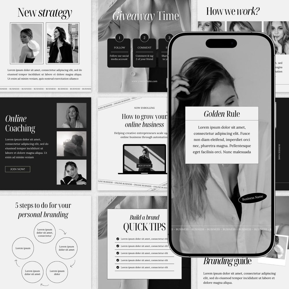 Modern Business Coach Instagram Template Bundle