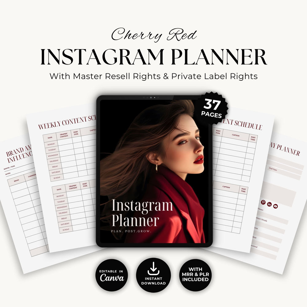 Cherry Red Instagram Planner Canva Template