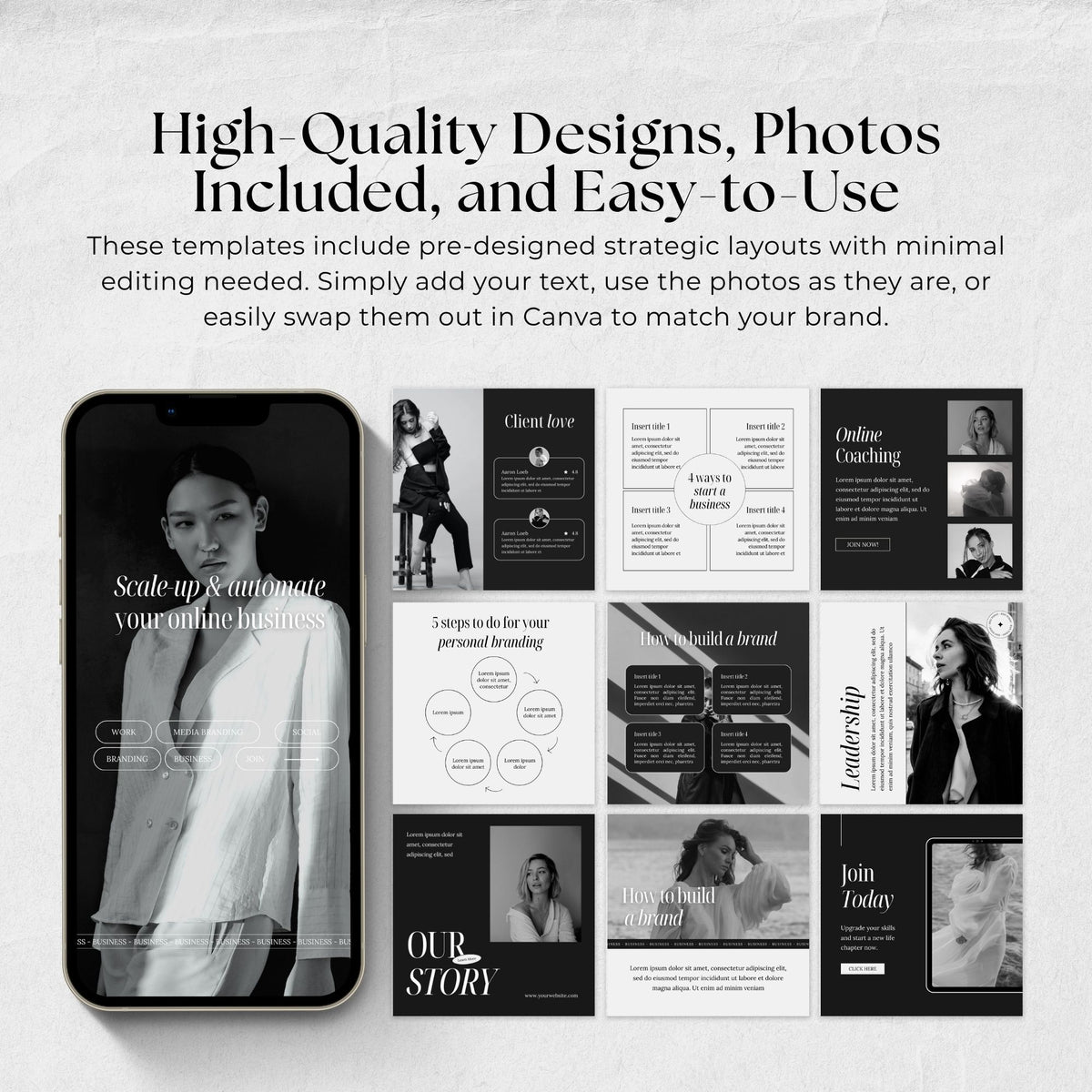 Modern Business Coach Instagram Template Bundle