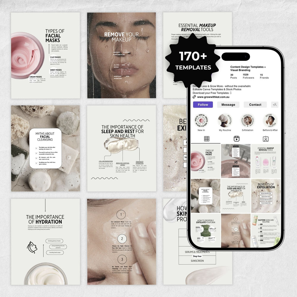 Skincare Instagram Post & Story Template Bundle