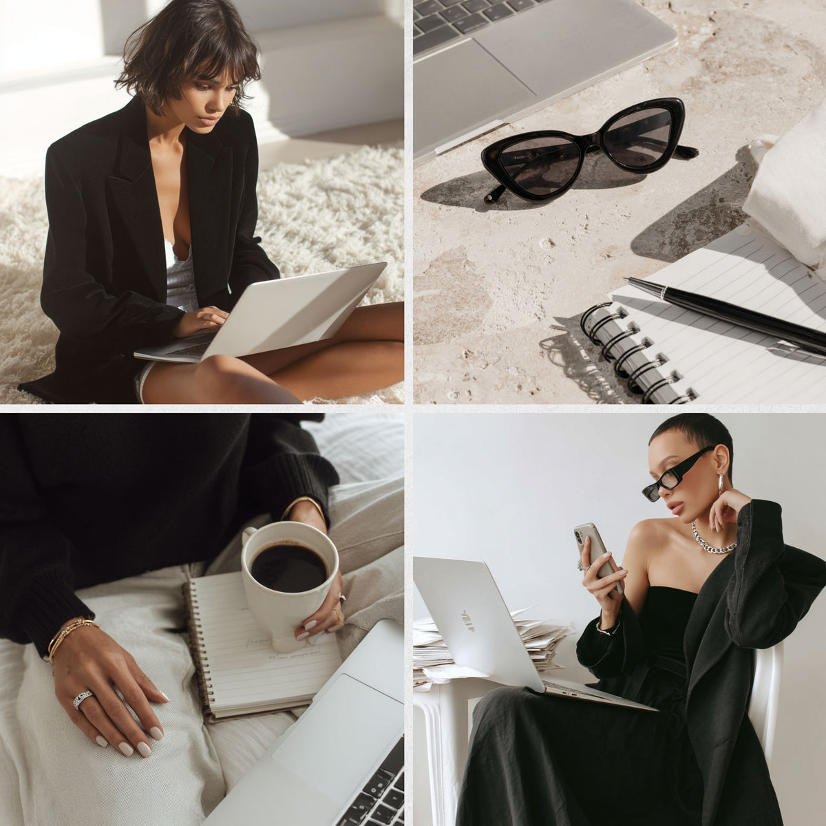 Modern Girl Boss in Black Stock Photos