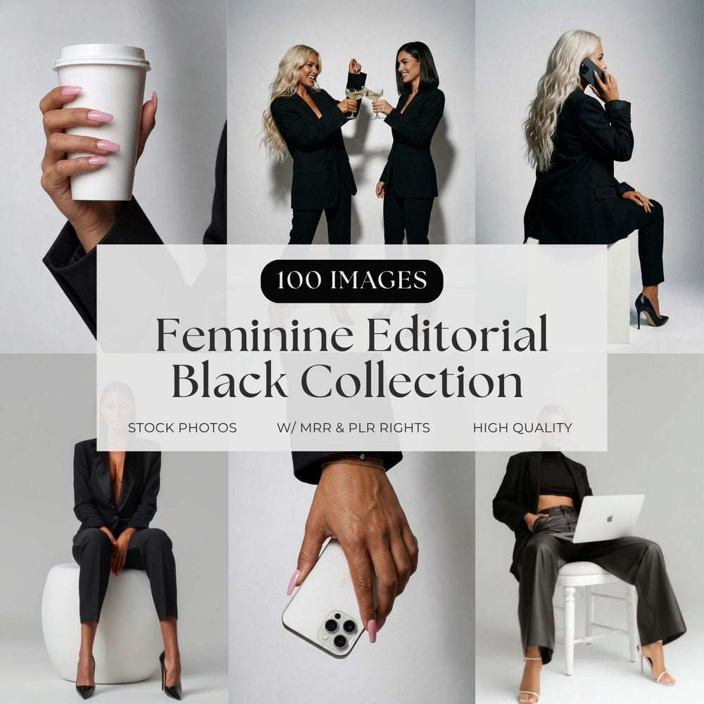 Feminine Editorial Black Stock Photos