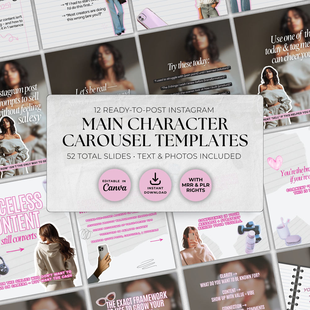 Main Character Instagram Carousel Canva Templates