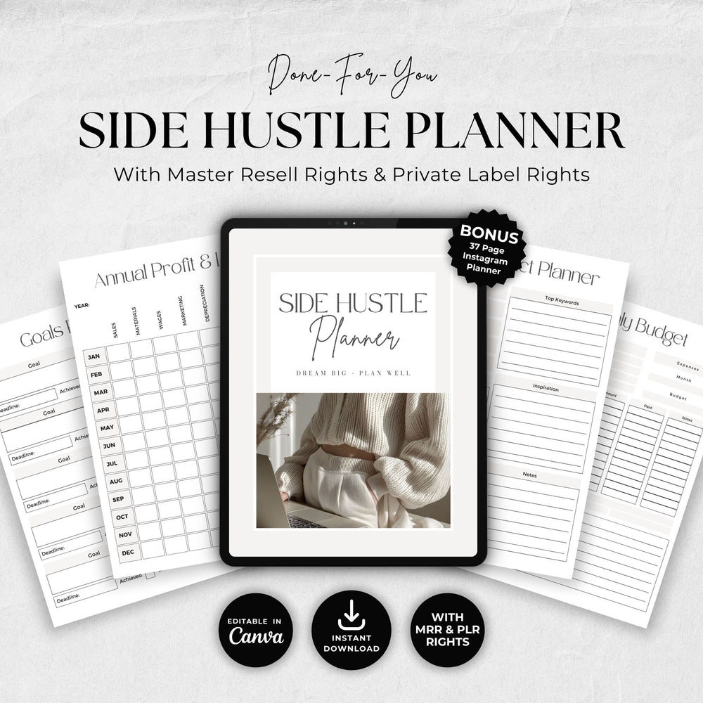 Editable Side Hustle Planner Canva Template